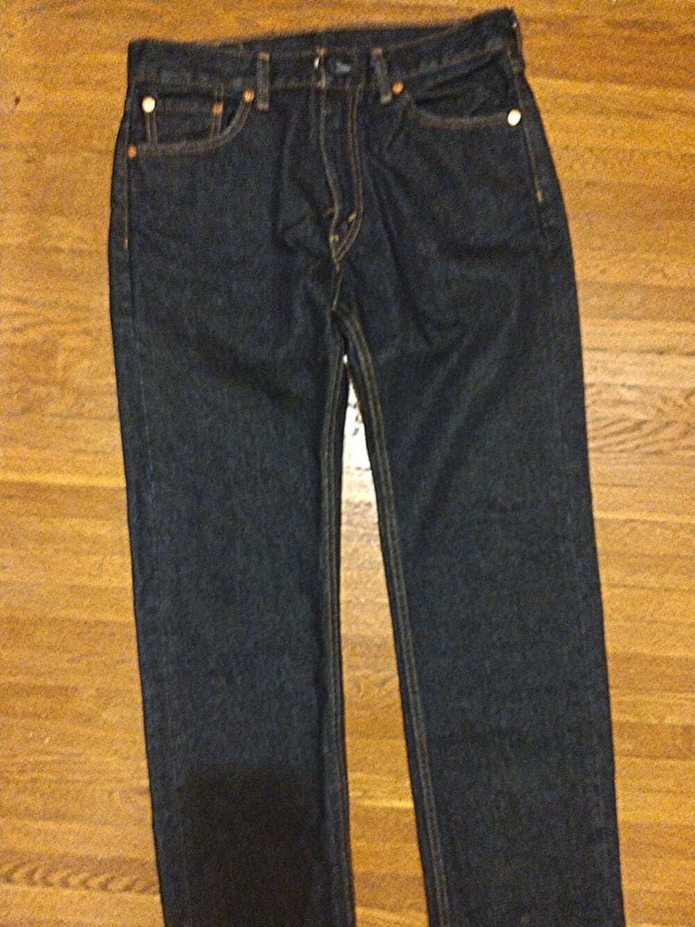 Levis 505 Jeans 30 x 32 100% Cotton Selvedge Denim Men's Dark Blue Levis